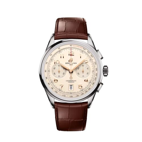Breitling Premier B01 Chronograph 42 Stainless Steel Cream Alligator - Matte