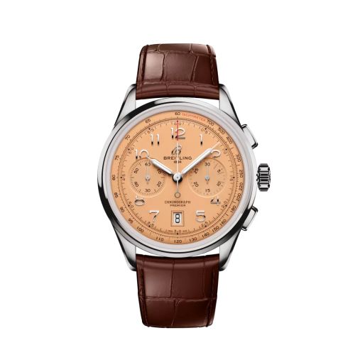 Breitling Premier B01 Chronograph 42 Stainless Steel Pink Alligator - Matte