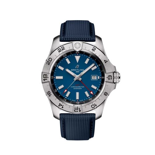 Breitling Avenger Automatic GMT 44 Stainless Steel Blue Strap