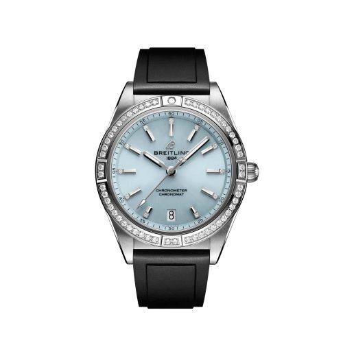 Breitling Chronomat Automatic 36 South Sea Stainless Steel White Gold Diamond Ice Blue