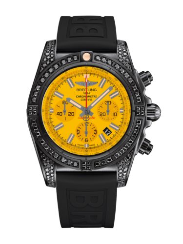Breitling Chronomat 44 Blacksteel Diamondworks Yellow Rubber