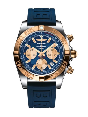 Breitling Chronomat 44 Stainless Steel Rose Gold Metallica Blue Rubber