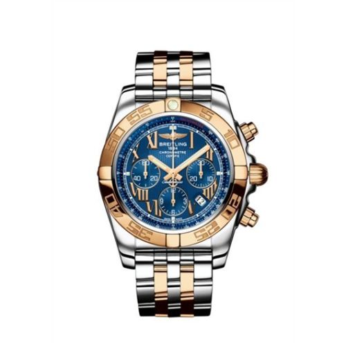 Breitling Chronomat 44 Stainless Steel Rose Gold Riviera Blue - Roman Bracelet