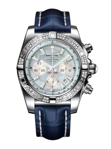 Breitling Chronomat 44 Stainless Steel Diamond Gray Pearl Diamond Croco