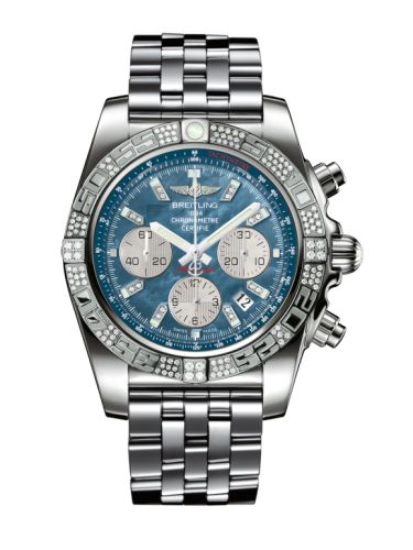 Breitling Chronomat 44 White Gold Diamond Black Pearl Diamond Bracelet