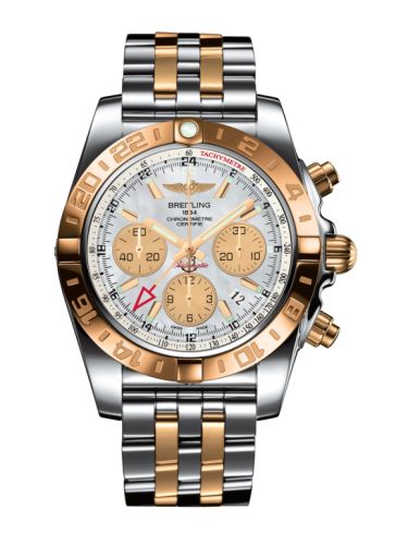 Breitling Chronomat 44 GMT Stainless Steel Rose Gold Pearl Bracelet