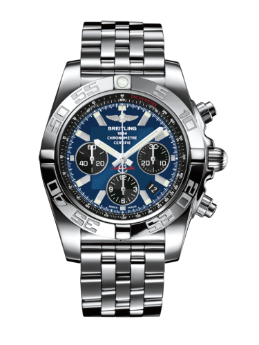 Breitling Chronomat 44 Stainless Steel Blackeye Blue Bracelet