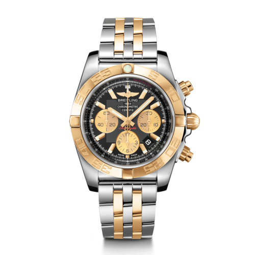 Breitling Chronomat 44 Stainless Steel Rose Gold Onyx Black Bracelet