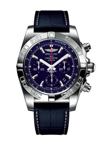 Breitling Chronomat 44 Stainless Steel Blue MOP Croco Rubber