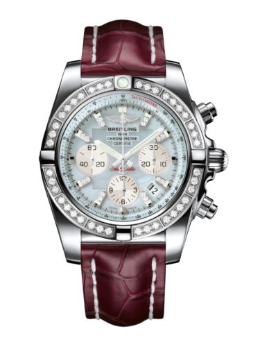 Breitling Chronomat 44 Stainless Steel Diamond Gray Pearl Diamond Croco