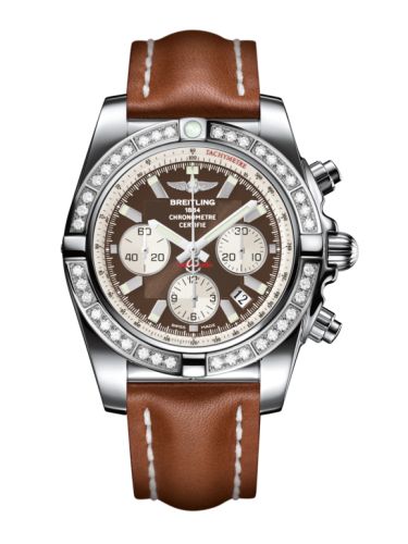 Breitling Chronomat 44 Stainless Steel Diamond Metallica Brown Calf