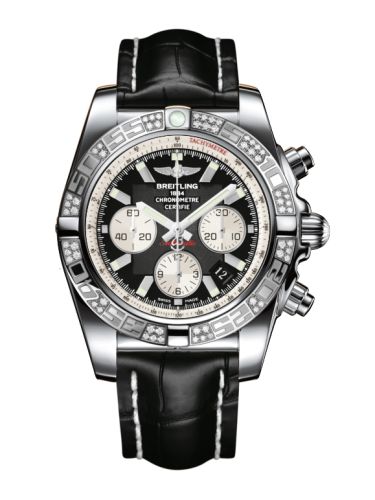 Breitling Chronomat 44 Stainless Steel Diamond Onyx Black Croco