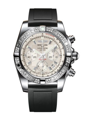 Breitling Chronomat 44 Stainless Steel Diamond Sierra Silver Rubber