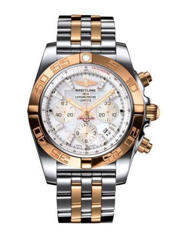 Breitling Chronomat 44 Stainless Steel Rose Gold Pearl Diamond Bracelet