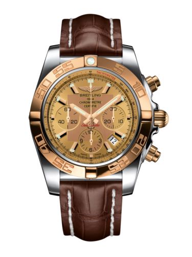Breitling Chronomat 44 Stainless Steel Rose Gold Golden Sun Croco Pin