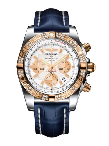 Breitling Chronomat 44 Stainless Steel Rose Gold Diamond Antarctica White Croco