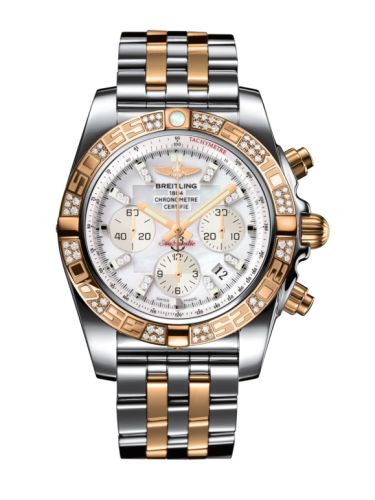 Breitling Chronomat 44 Stainless Steel Rose Gold Diamond Pearl Diamond Bracelet