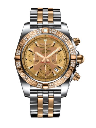 Breitling Chronomat 44 Stainless Steel Rose Gold Golden Sun Diamond Bracelet