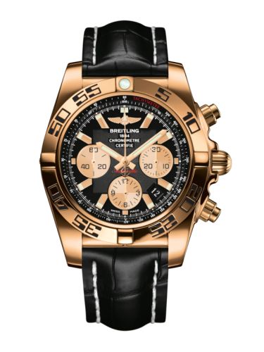 Breitling Chronomat 44 Rose Gold Onyx Black Croco