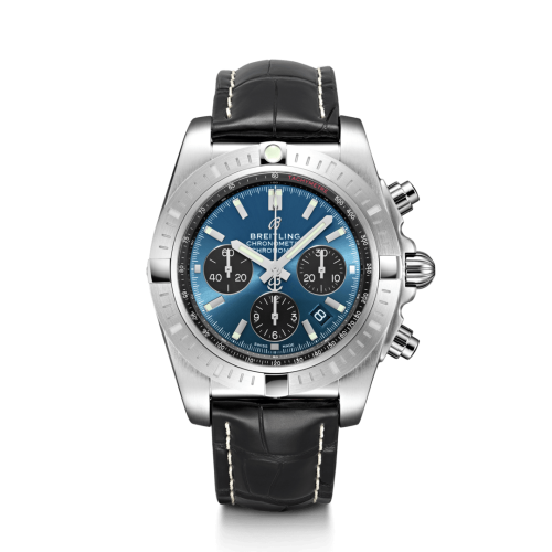 Breitling Chronomat B01 Chronograph 44 Stainless Steel Blackeye Blue Croco Pin