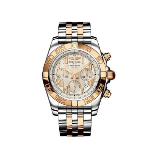 Breitling Chronomat 44 Stainless Steel Rose Gold Sierra Silver Roman Bracelet