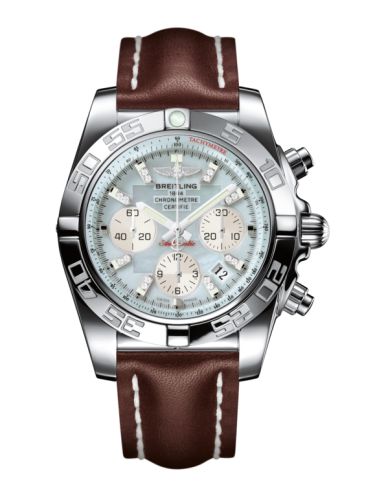 Breitling Chronomat 44 Stainless Steel Gray Pearl Diamond Calf