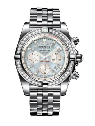 Breitling Chronomat 44 Stainless Steel Diamond Gray Pearl Bracelet