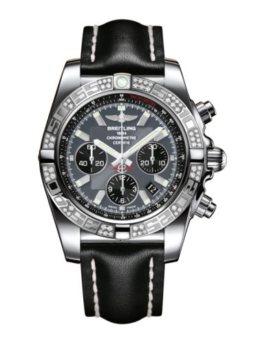 Breitling Chronomat 44 Stainless Steel Diamond Blackeye Gray Calf