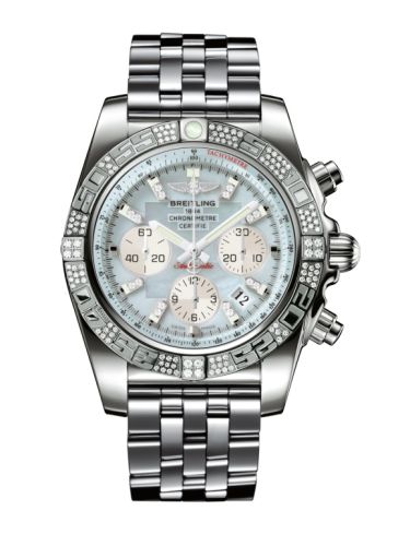 Breitling Chronomat 44 White Gold Diamond Gray Pearl Diamond Bracelet