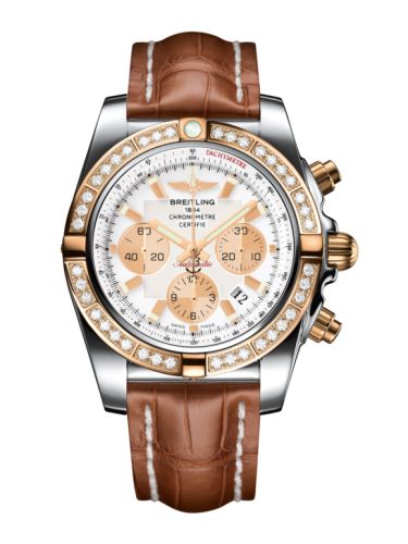 Breitling Chronomat 44 Stainless Steel Rose Gold Diamond Antarctica White Croco