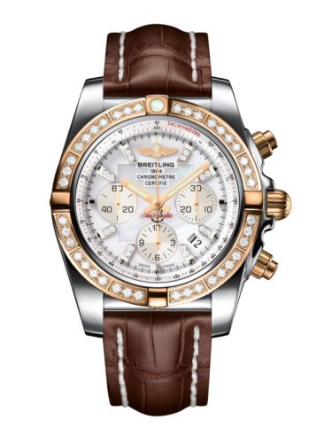 Breitling Chronomat 44 Stainless Steel Rose Gold Diamond Pearl Diamond Croco