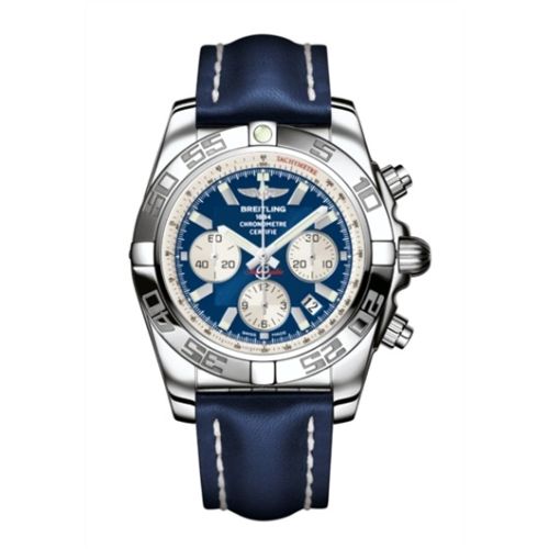 Breitling Chronomat 44 Stainless Steel Blue Calf Pin