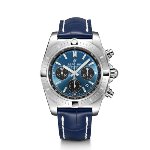 Breitling Chronomat B01 Chronograph 44 Stainless Steel Blackeye Blue Croco Folding