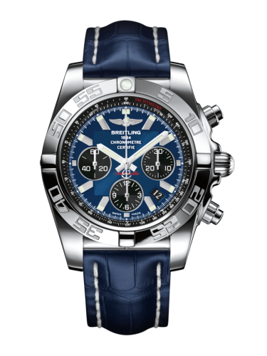 Breitling Chronomat 44 Stainless Steel Blackeye Blue Croco Pin