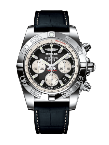 Breitling Chronomat 44 Stainless Steel Onyx Black Croco Rubber Folding