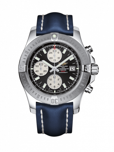 Breitling Colt Chronograph Automatic Stainless Steel Volcano Black Calf Pin