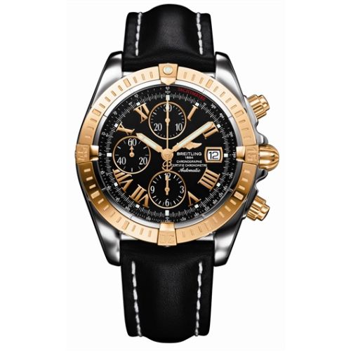Breitling Chronomat Evolution Stainless Steel Yellow Gold Black - Roman