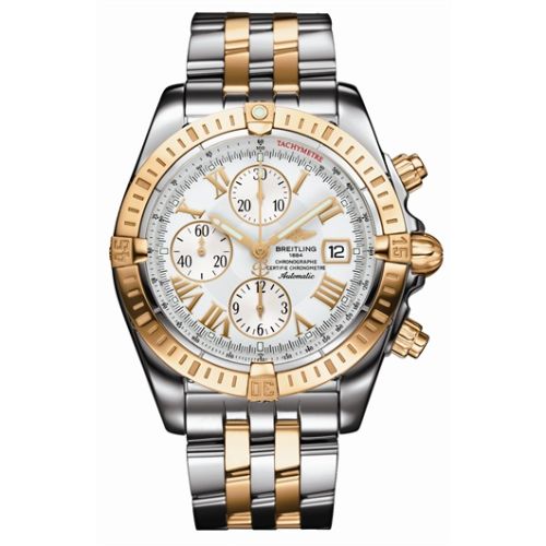 Breitling Chronomat Evolution Stainless Steel Yellow Gold White - Roman