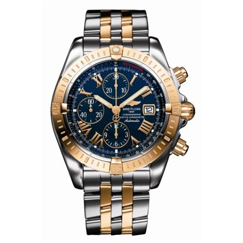 Breitling Chronomat Evolution Stainless Steel Yellow Gold Blue - Roman