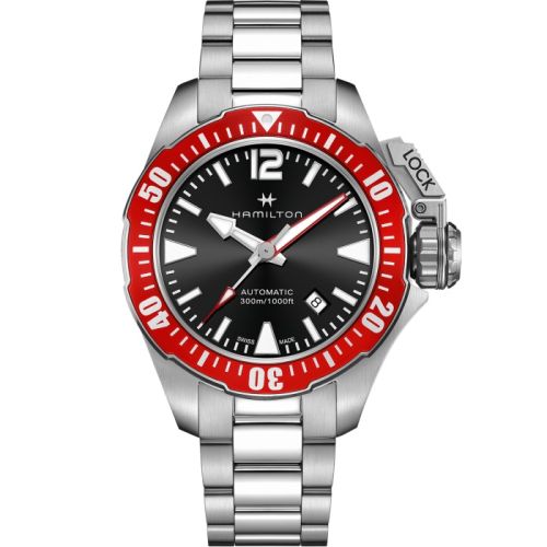 Hamilton Frogman Auto 42 Stainless Steel Black Bracelet