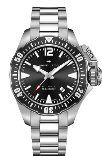 Hamilton Frogman Auto 42 Stainless Steel Black Bracelet