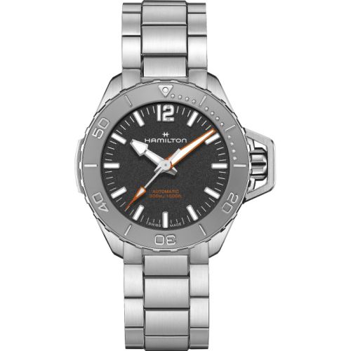 Hamilton Frogman Auto 41 Stainless Steel Black Bracelet