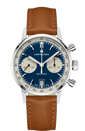 Hamilton Intra-Matic 68 Auto Chrono Stainless Steel Blue Strap