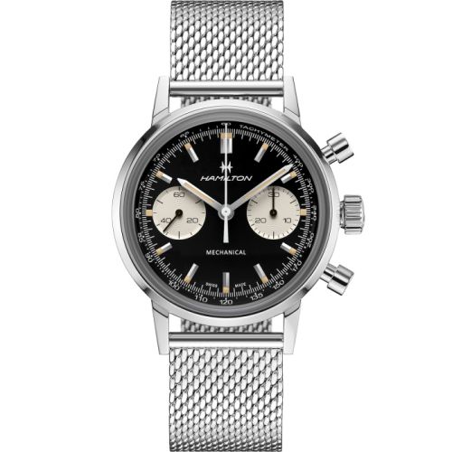 Hamilton Intra-Matic Chronograph H Stainless Steel Black Mesh