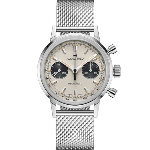 Hamilton Intra-Matic Chronograph H Stainless Steel White Mesh
