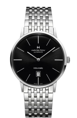 Hamilton Intra-Matic 42 Stainless Steel Black Bracelet