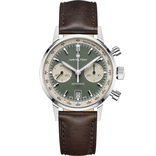 Hamilton Intra-Matic 68 Auto Chrono Stainless Steel Green Strap