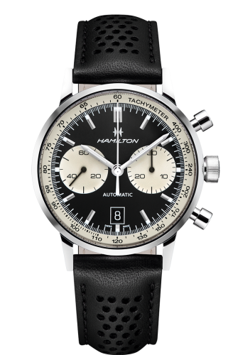 Hamilton Intra-Matic 68 Auto Chrono Stainless Steel Black Strap