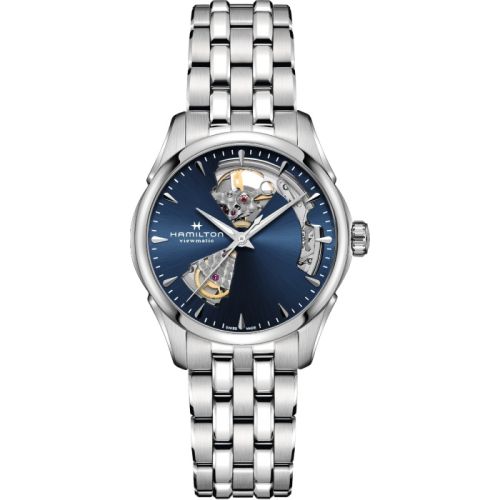 Hamilton Jazzmaster Open Heart 36 Stainless Steel Blue Bracelet