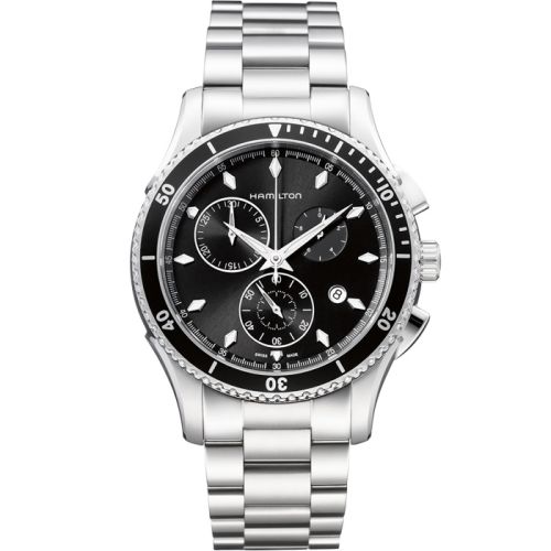 Hamilton Jazzmaster Seaview Chrono Quartz 44 Stainless Steel Black Bracelet